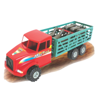 CAMINHÃO C/2 BOI + 2 CAVALO PLASTIFICADO 42CM 090